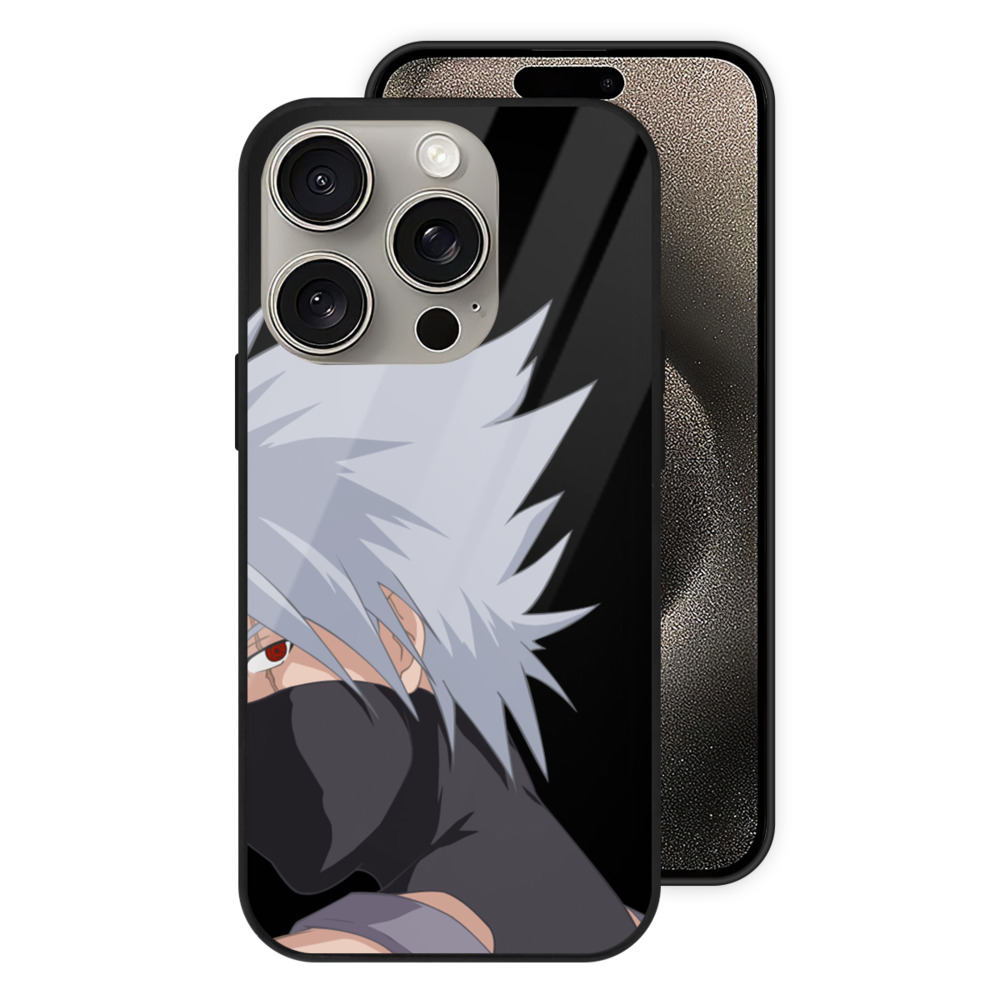 （画像用） NARUTO -ナルト- はたけ カカシ Hatake Kakashi 【iPhone15Pro対応】スマホケース 耐衝撃＆黄変防止 背面ガラス
