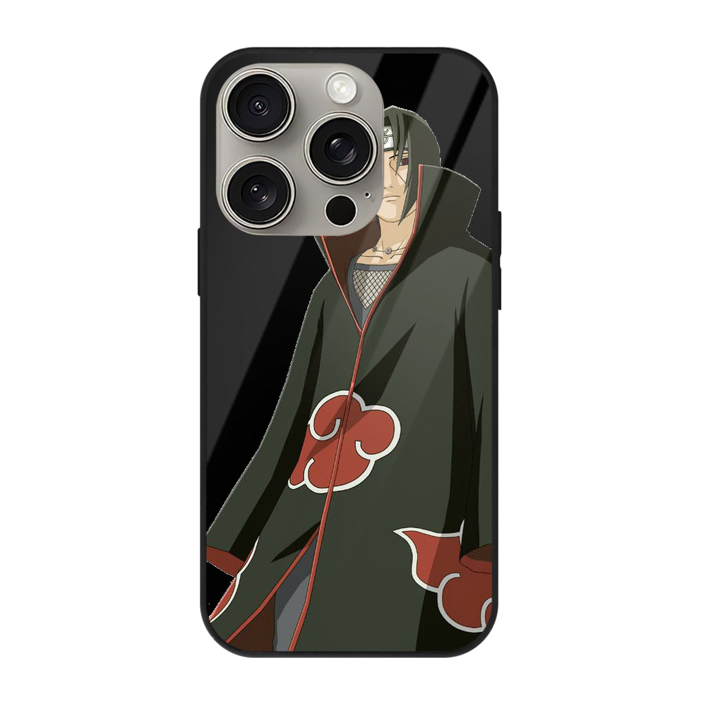 （画像用） NARUTO -ナルト- うちは イタチ Uchiha Itachi 【iPhone15Pro対応】スマホケース 耐衝撃＆黄変防止 背面ガラス