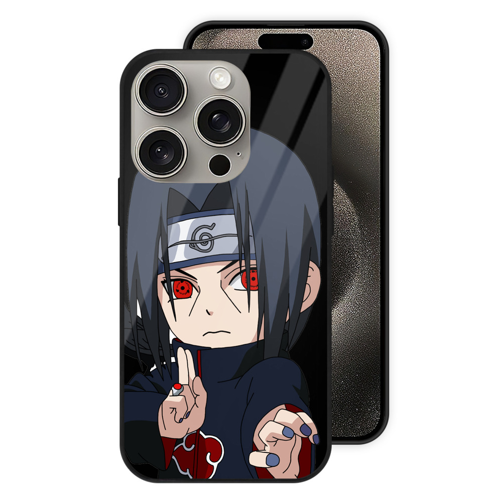 （画像用） NARUTO -ナルト- うちは イタチ Uchiha Itachi 【iPhone15Pro対応】スマホケース 耐衝撃＆黄変防止 背面ガラス