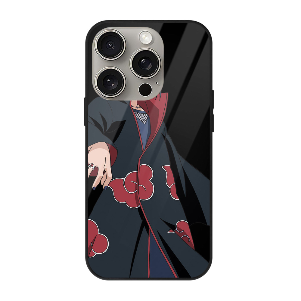 （画像用） NARUTO -ナルト- うちは イタチ Uchiha Itachi 【iPhone15Pro対応】スマホケース 耐衝撃＆黄変防止 背面ガラス