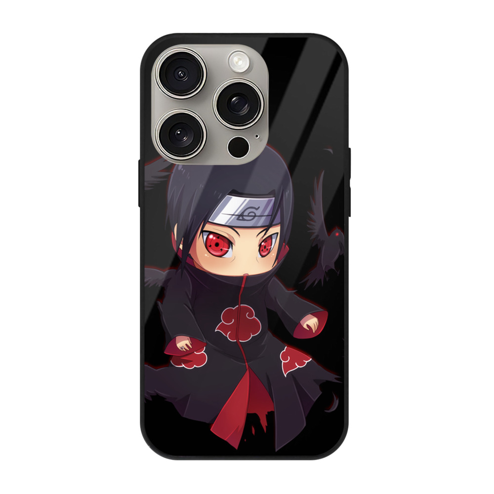 （画像用） NARUTO -ナルト- うちは イタチ Uchiha Itachi 【iPhone15Pro対応】スマホケース 耐衝撃＆黄変防止 背面ガラス