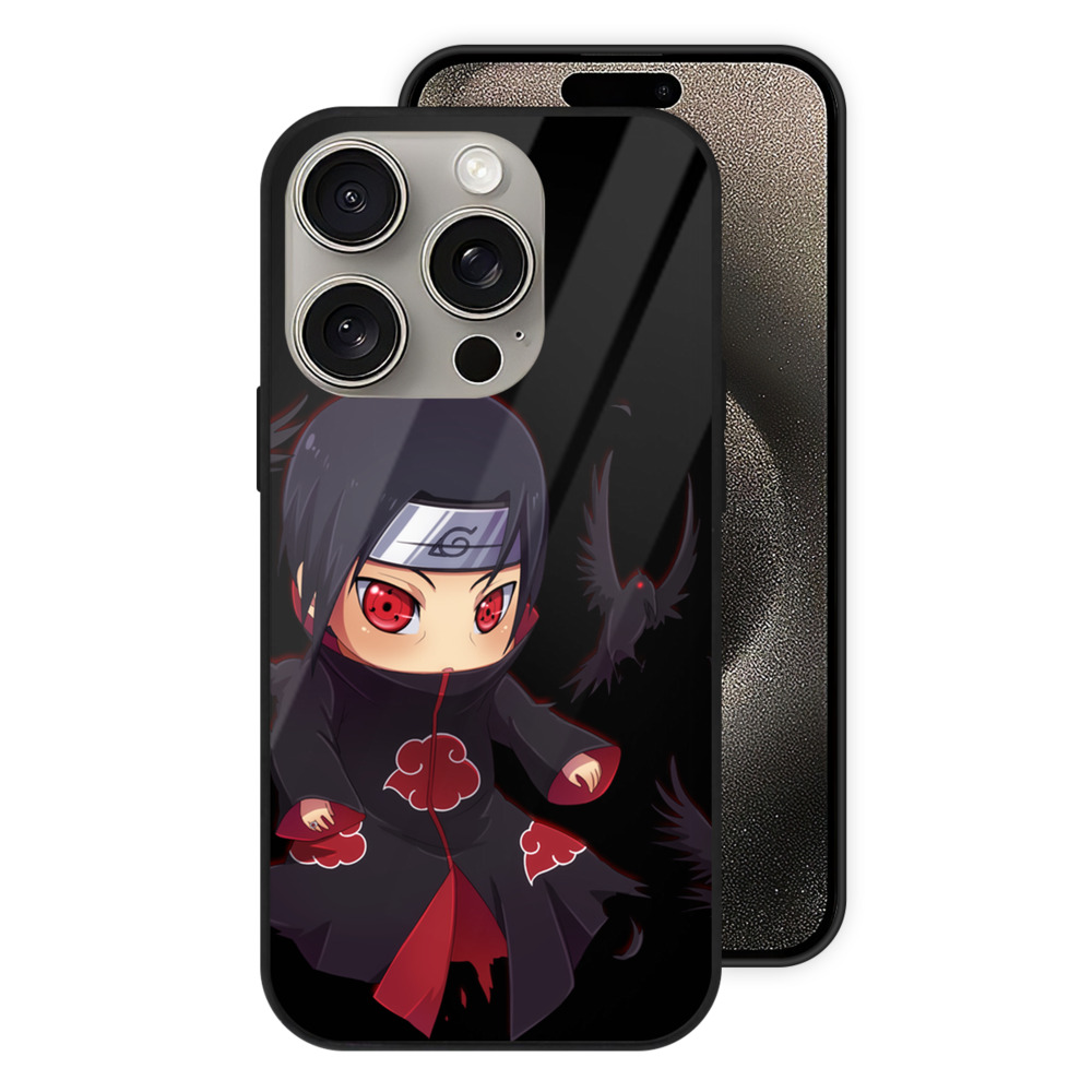 （画像用） NARUTO -ナルト- うちは イタチ Uchiha Itachi 【iPhone15Pro対応】スマホケース 耐衝撃＆黄変防止 背面ガラス