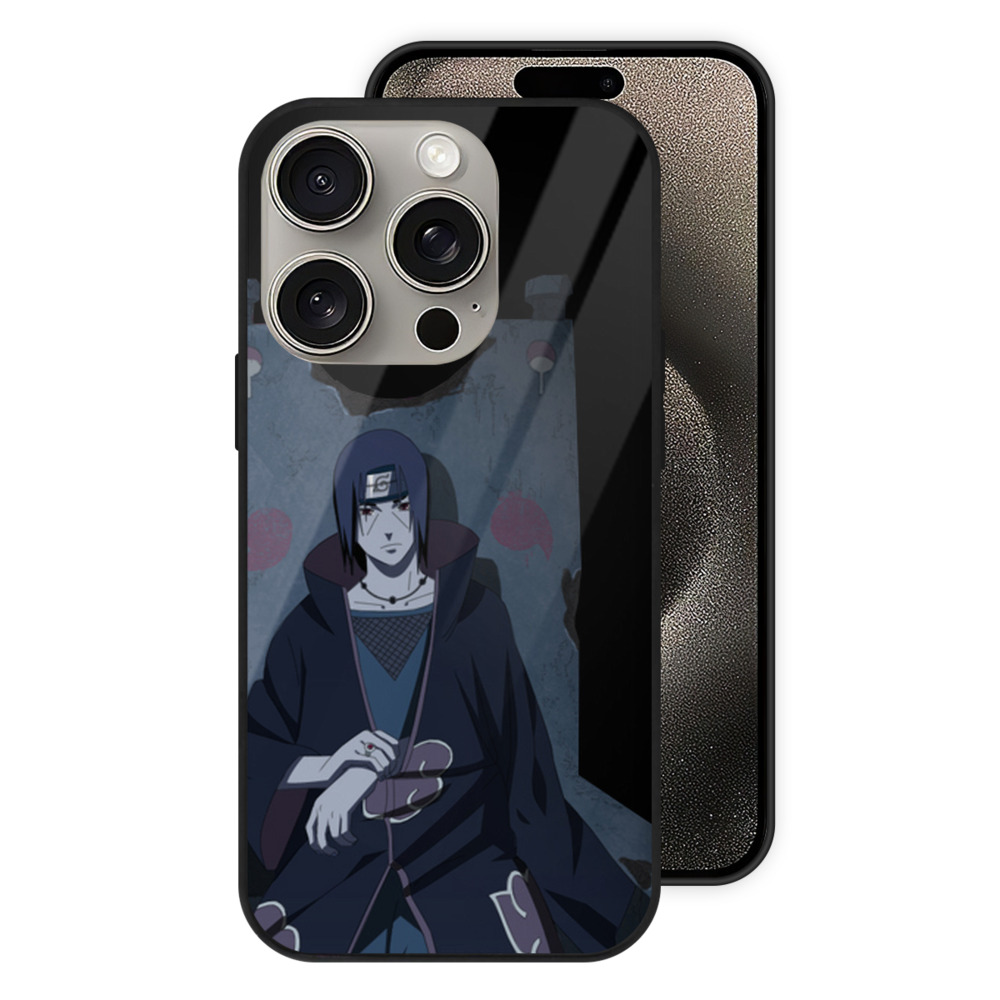 （画像用） NARUTO -ナルト- うちは イタチ Uchiha Itachi 【iPhone15Pro対応】スマホケース 耐衝撃＆黄変防止 背面ガラス