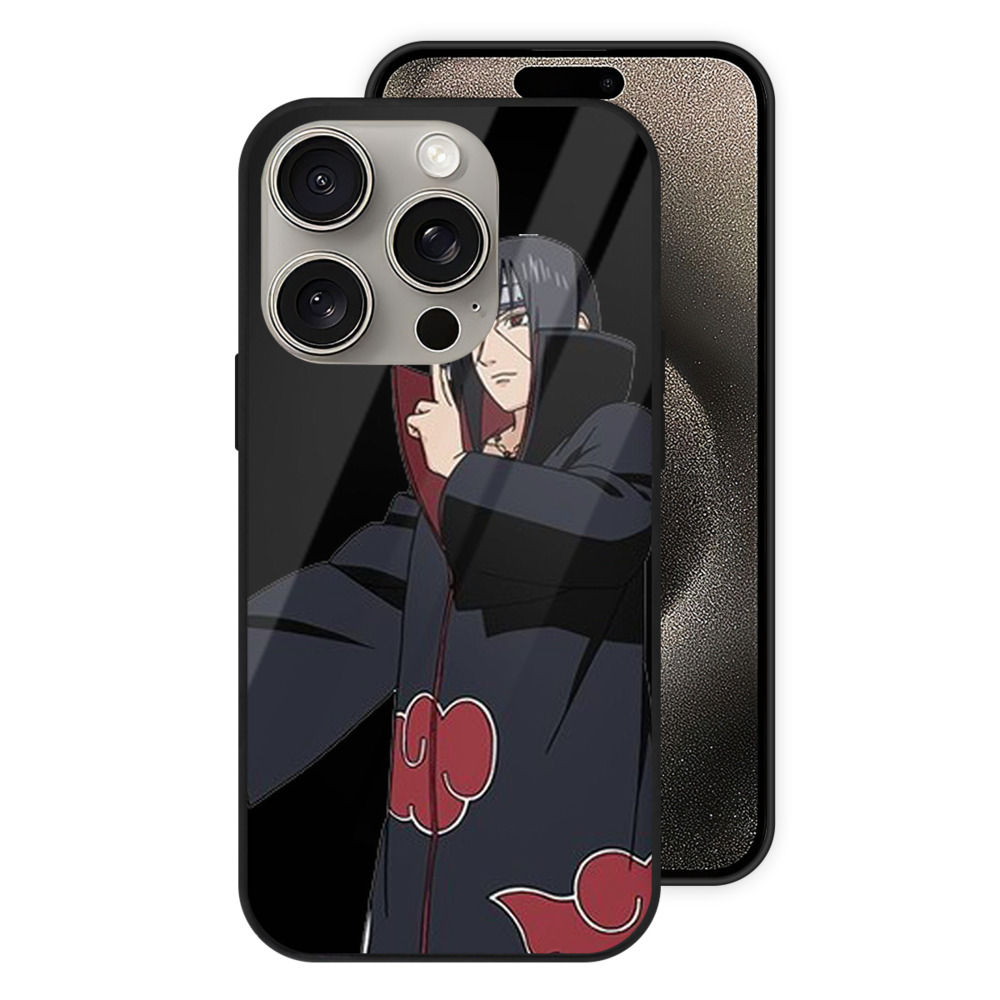 （画像用） NARUTO -ナルト- うちは イタチ Uchiha Itachi 【iPhone15Pro対応】スマホケース 耐衝撃＆黄変防止 背面ガラス