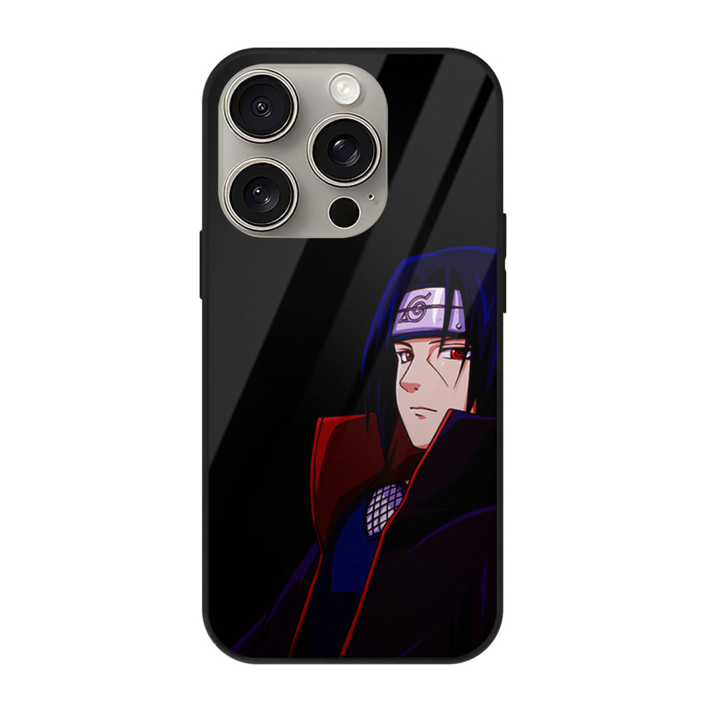 （画像用） NARUTO -ナルト- うちは イタチ Uchiha Itachi 【iPhone15Pro対応】スマホケース 耐衝撃＆黄変防止 背面ガラス