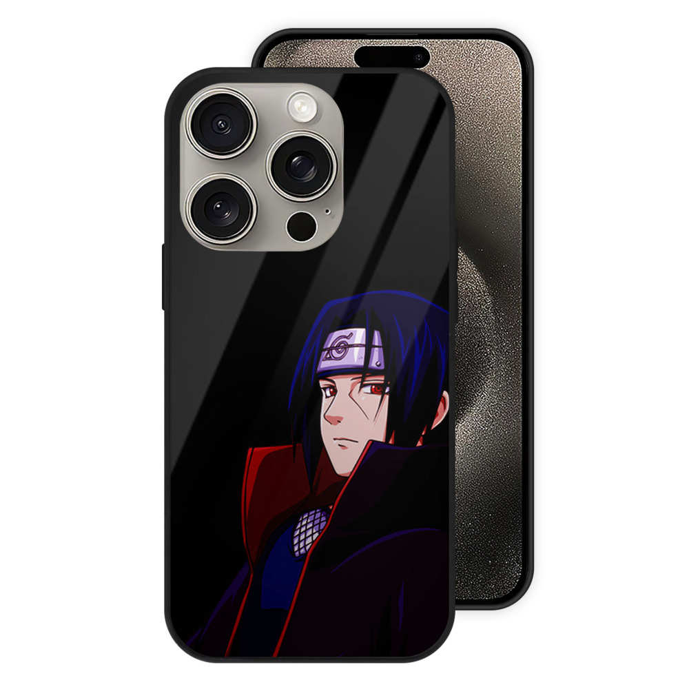 （画像用） NARUTO -ナルト- うちは イタチ Uchiha Itachi 【iPhone15Pro対応】スマホケース 耐衝撃＆黄変防止 背面ガラス