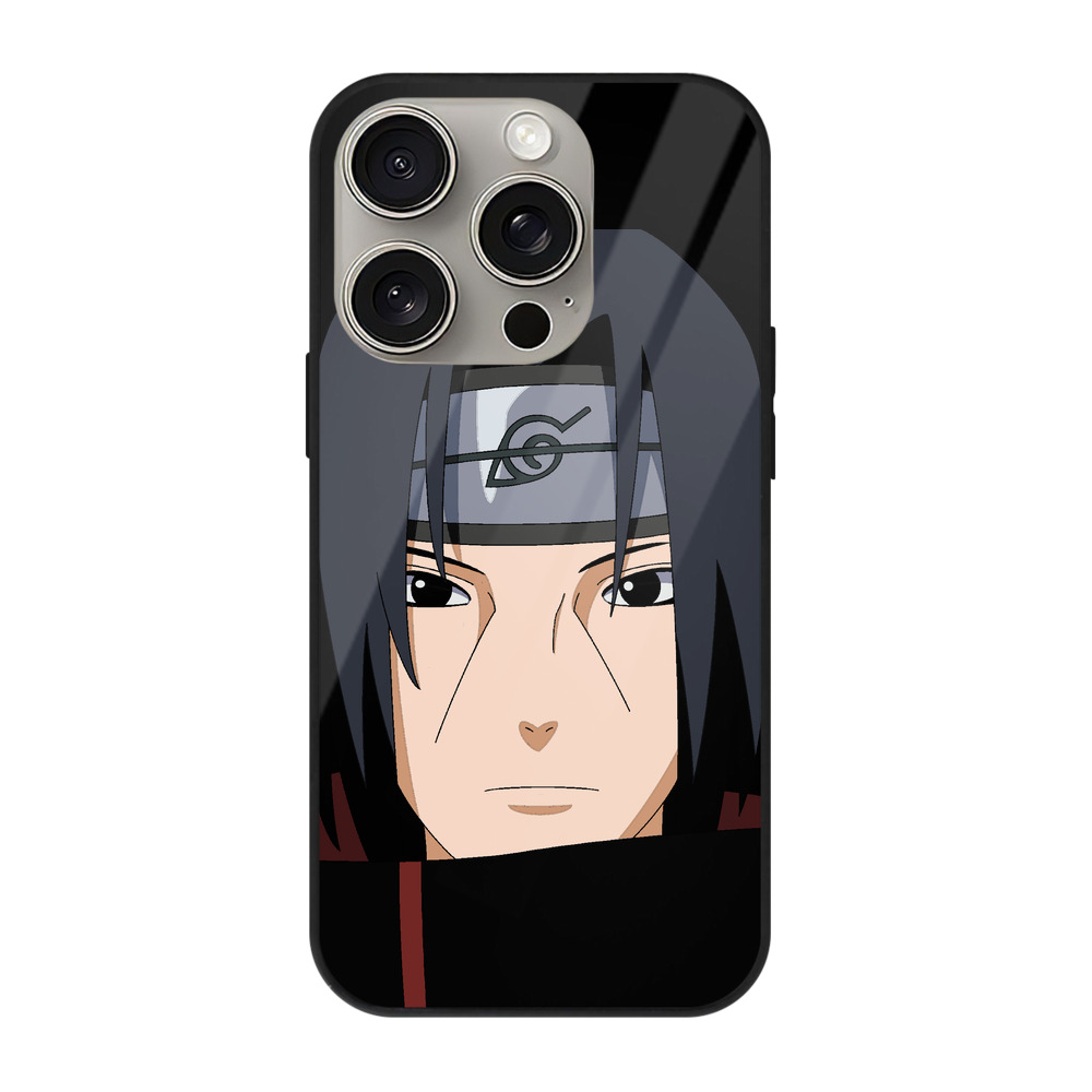 （画像用） NARUTO -ナルト- うちは イタチ Uchiha Itachi 【iPhone15Pro対応】スマホケース 耐衝撃＆黄変防止 背面ガラス