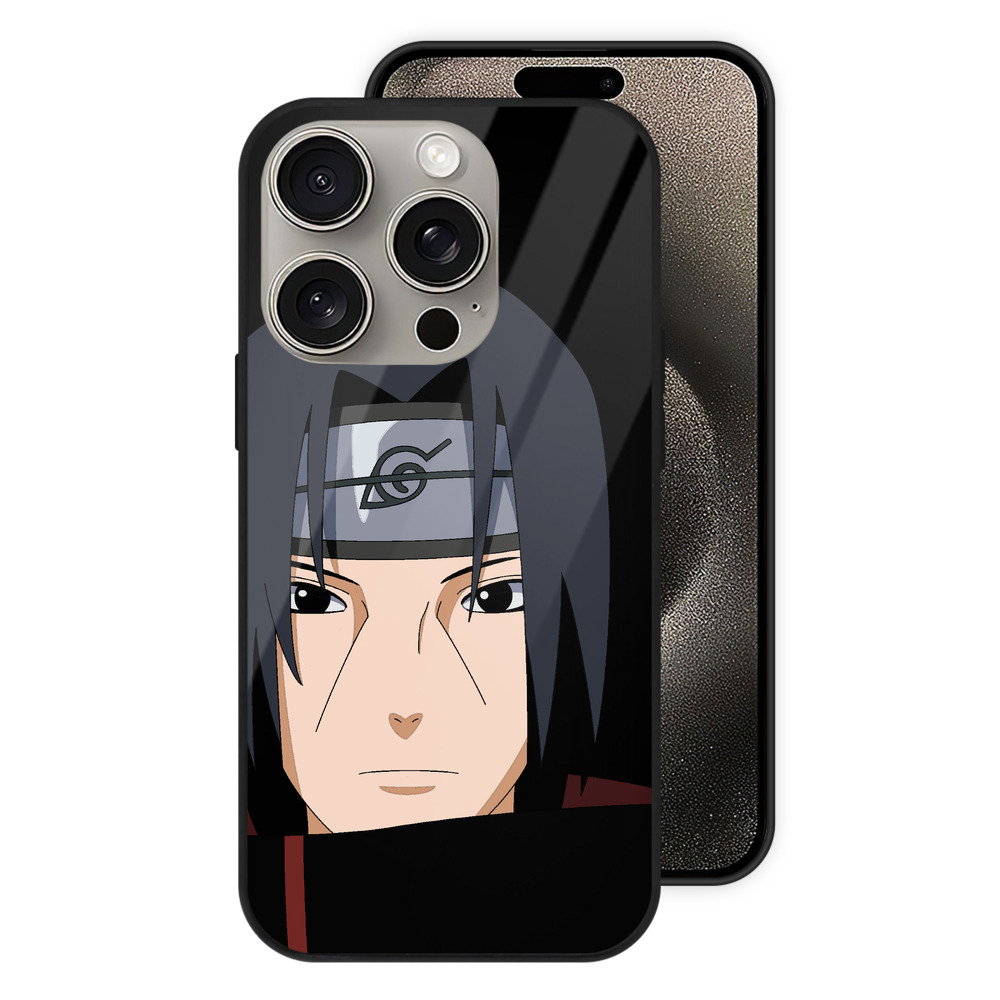 （画像用） NARUTO -ナルト- うちは イタチ Uchiha Itachi 【iPhone15Pro対応】スマホケース 耐衝撃＆黄変防止 背面ガラス
