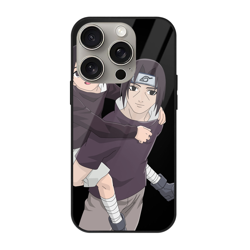 （画像用） NARUTO -ナルト- うちは イタチ Uchiha Itachi 【iPhone15Pro対応】スマホケース 耐衝撃＆黄変防止 背面ガラス