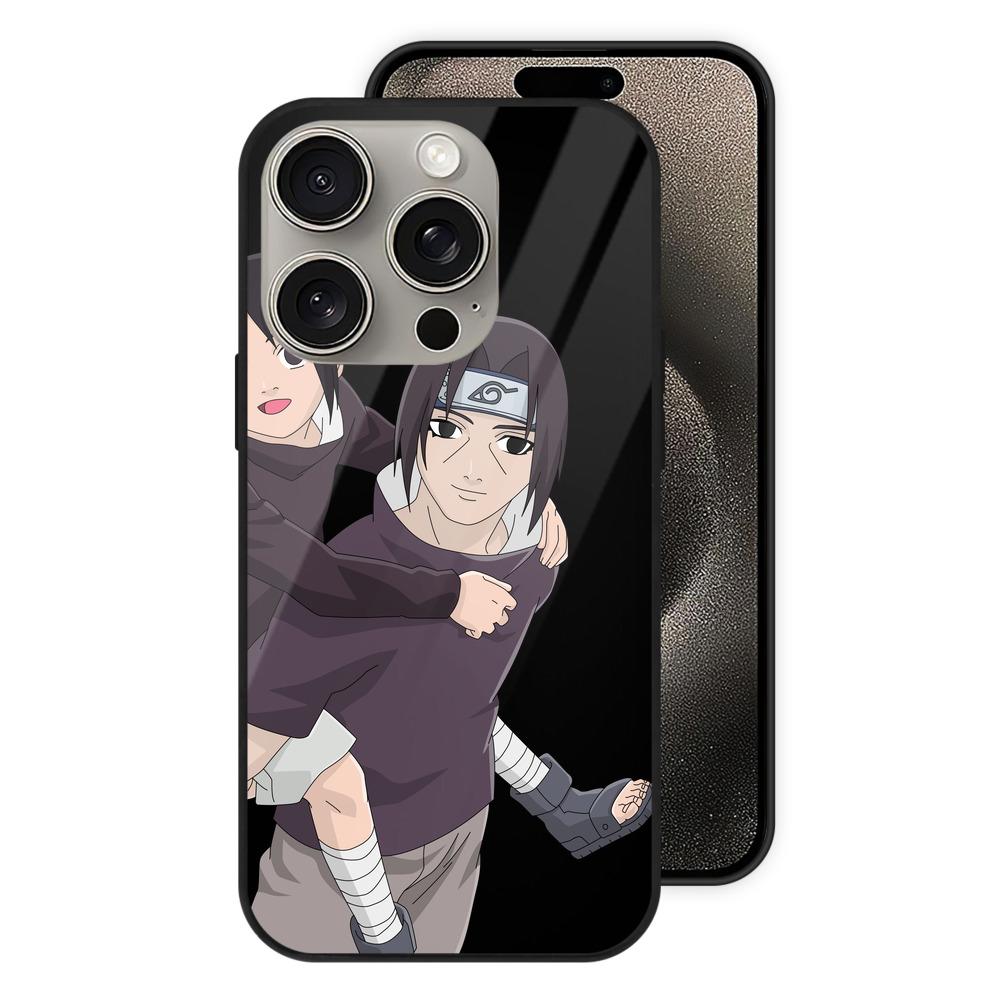 （画像用） NARUTO -ナルト- うちは イタチ Uchiha Itachi 【iPhone15Pro対応】スマホケース 耐衝撃＆黄変防止 背面ガラス