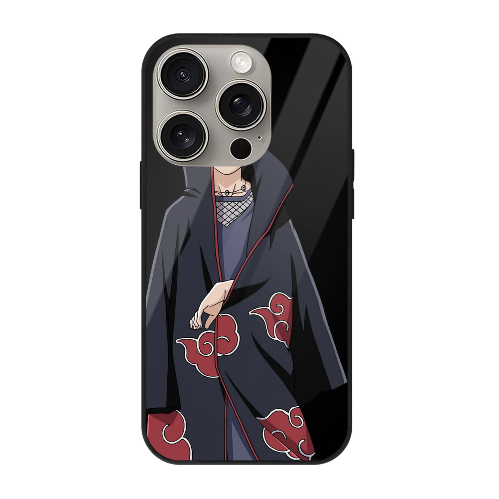 （画像用） NARUTO -ナルト- うちは イタチ Uchiha Itachi 【iPhone15Pro対応】スマホケース 耐衝撃＆黄変防止 背面ガラス