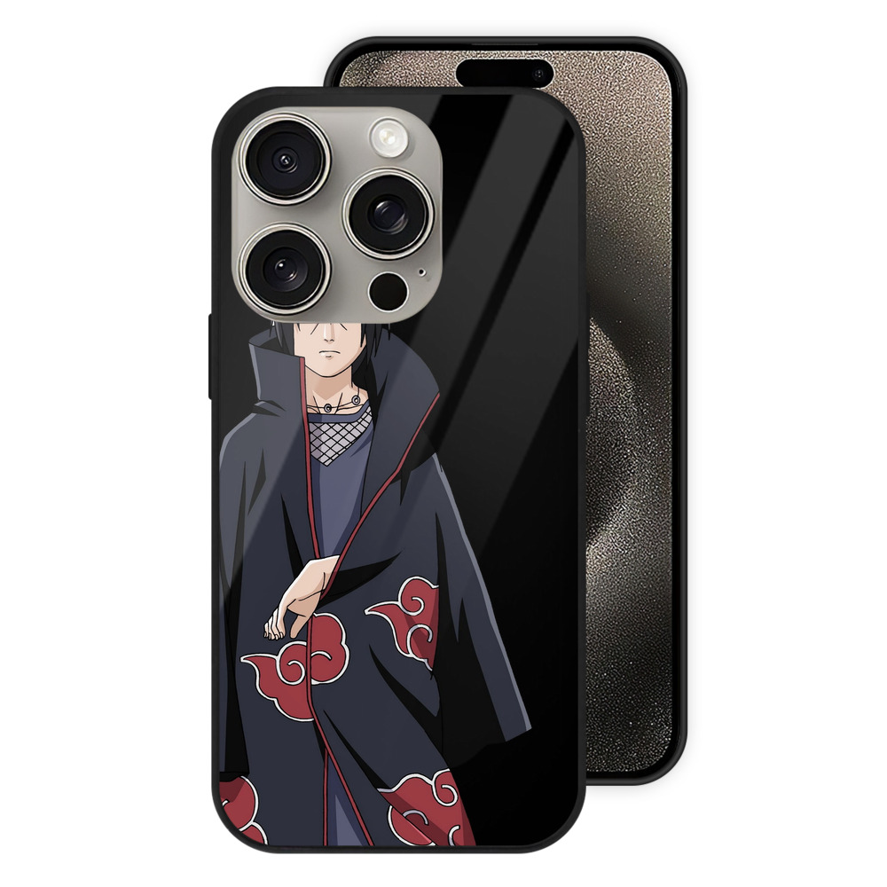 （画像用） NARUTO -ナルト- うちは イタチ Uchiha Itachi 【iPhone15Pro対応】スマホケース 耐衝撃＆黄変防止 背面ガラス