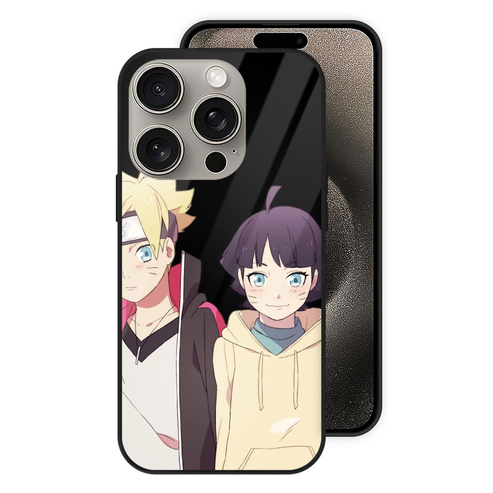 （画像用） NARUTO -ナルト- うずまき ボルト Uzumaki Boruto 【iPhone15Pro対応】スマホケース 耐衝撃＆黄変防止 背面ガラス
