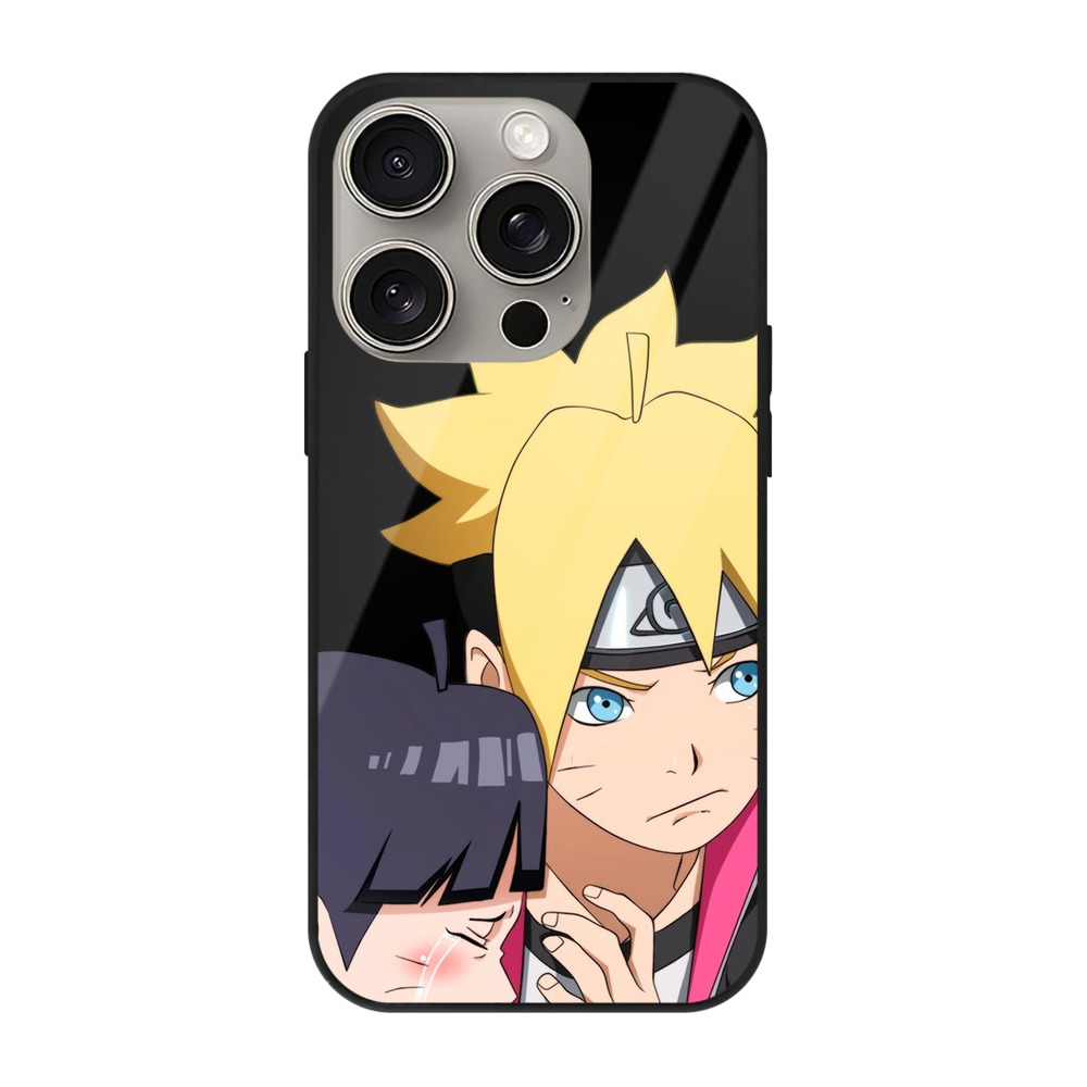 （画像用） NARUTO -ナルト- うずまき ボルト Uzumaki Boruto 【iPhone15Pro対応】スマホケース 耐衝撃＆黄変防止 背面ガラス