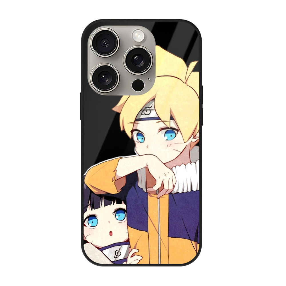 （画像用） NARUTO -ナルト- うずまき ボルト Uzumaki Boruto 【iPhone15Pro対応】スマホケース 耐衝撃＆黄変防止 背面ガラス