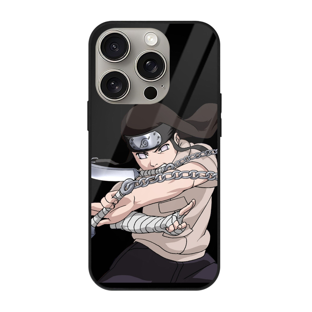 （画像用） NARUTO -ナルト- 日向ネジ Hyūga Neji 【iPhone15Pro対応】スマホケース 耐衝撃＆黄変防止 背面ガラス