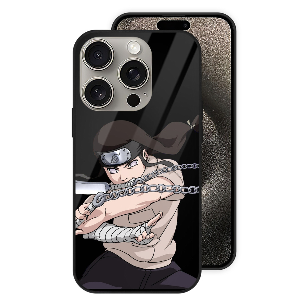 （画像用） NARUTO -ナルト- 日向ネジ Hyūga Neji 【iPhone15Pro対応】スマホケース 耐衝撃＆黄変防止 背面ガラス