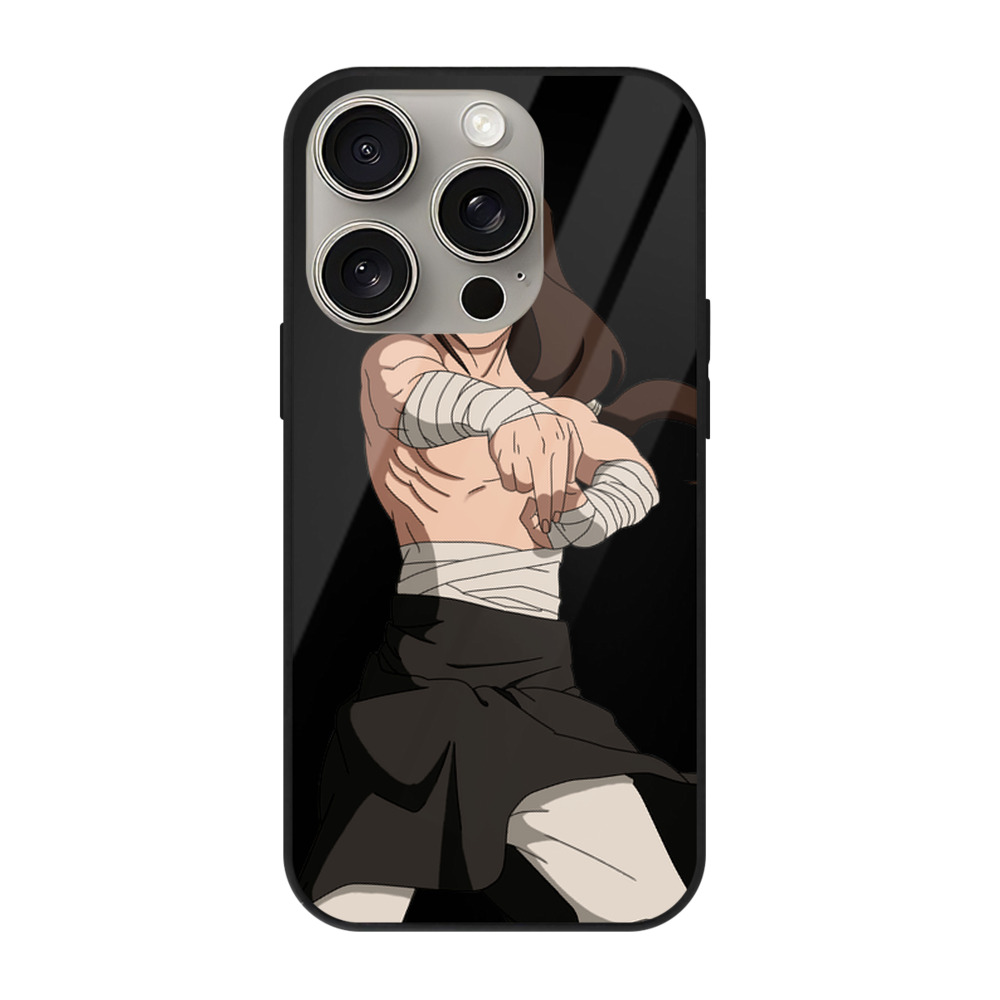 （画像用） NARUTO -ナルト- 日向ネジ Hyūga Neji 【iPhone15Pro対応】スマホケース 耐衝撃＆黄変防止 背面ガラス