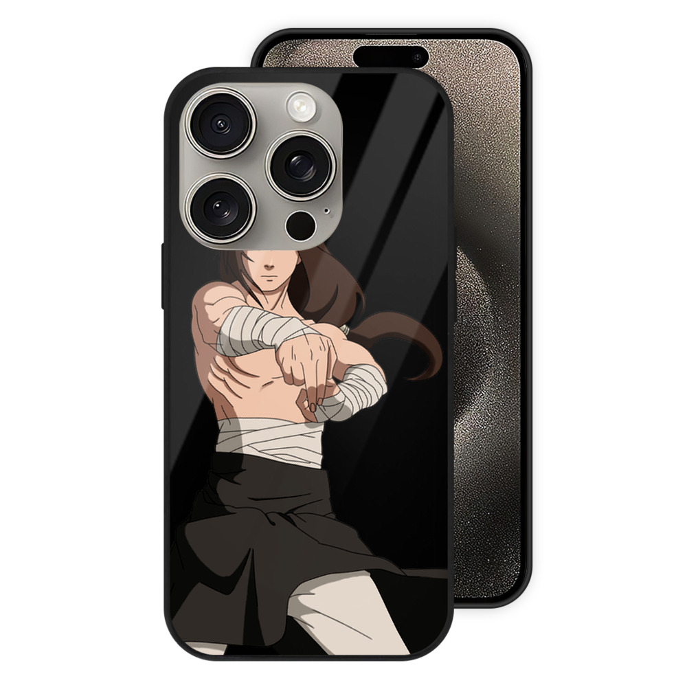 （画像用） NARUTO -ナルト- 日向ネジ Hyūga Neji 【iPhone15Pro対応】スマホケース 耐衝撃＆黄変防止 背面ガラス