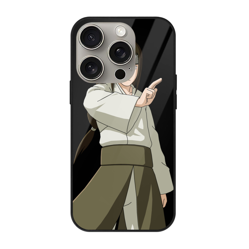 （画像用） NARUTO -ナルト- 日向ネジ Hyūga Neji 【iPhone15Pro対応】スマホケース 耐衝撃＆黄変防止 背面ガラス