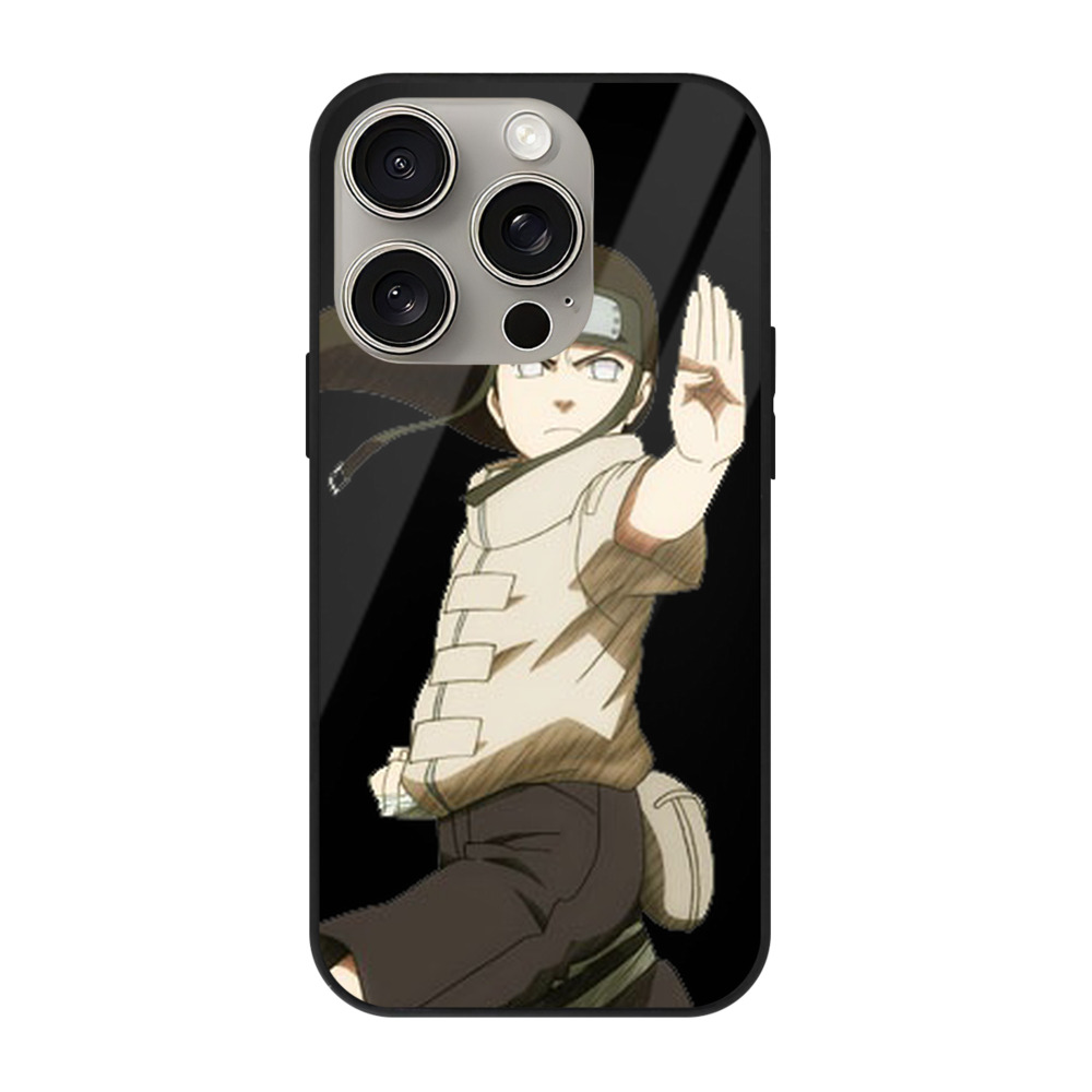（画像用） NARUTO -ナルト- 日向ネジ Hyūga Neji 【iPhone15Pro対応】スマホケース 耐衝撃＆黄変防止 背面ガラス