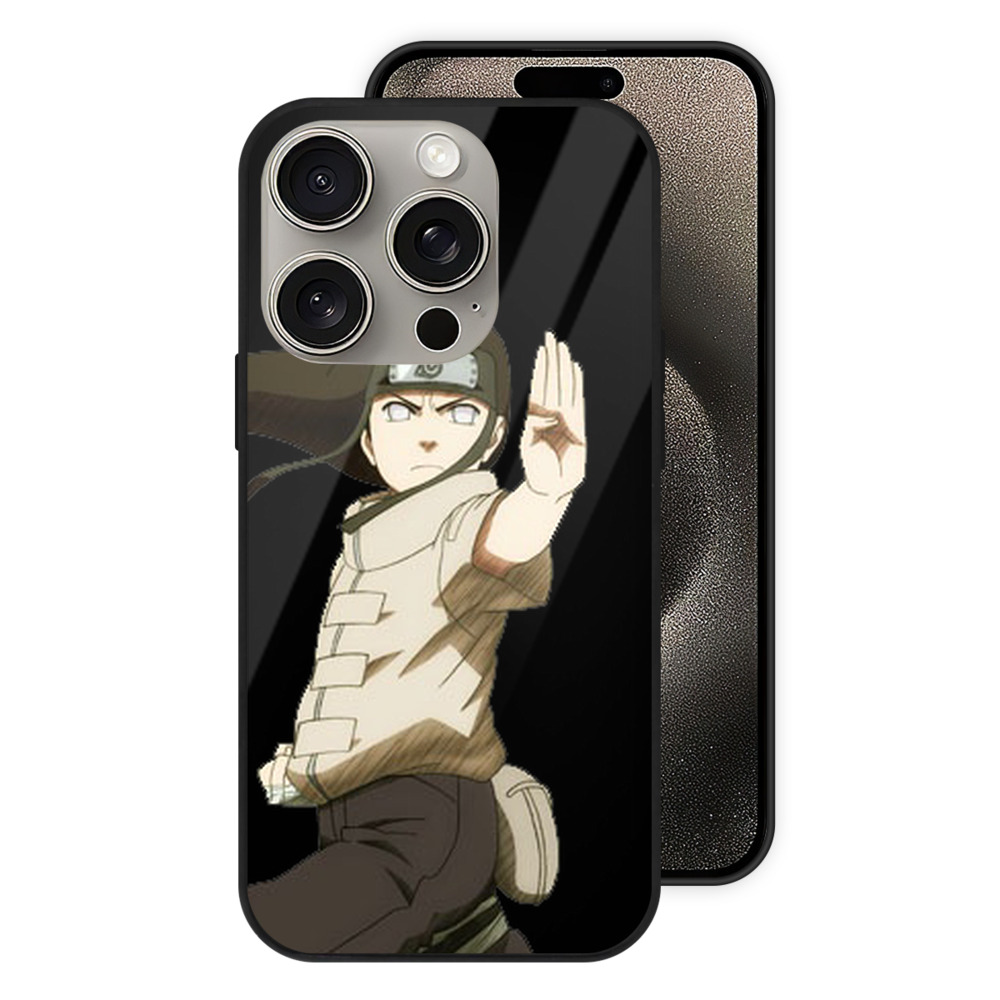 （画像用） NARUTO -ナルト- 日向ネジ Hyūga Neji 【iPhone15Pro対応】スマホケース 耐衝撃＆黄変防止 背面ガラス