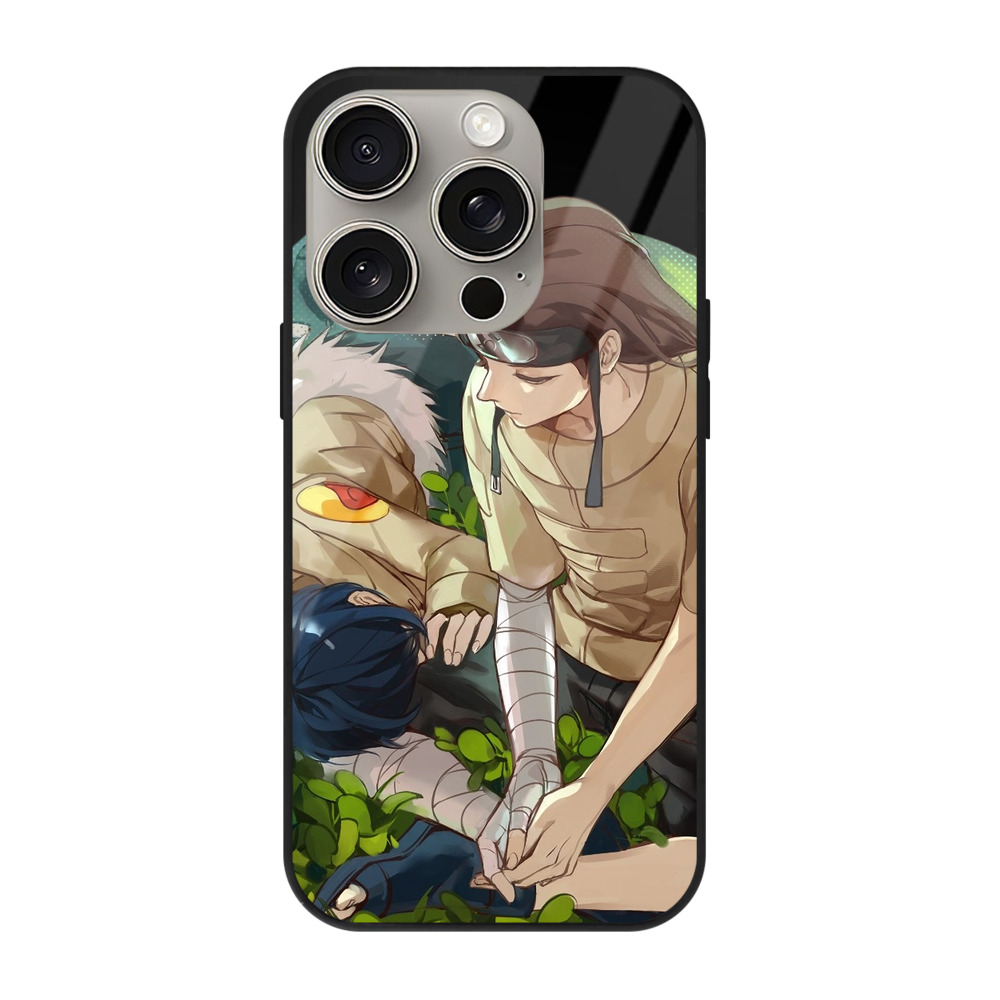 （画像用） NARUTO -ナルト- 日向ネジ Hyūga Neji 【iPhone15Pro対応】スマホケース 耐衝撃＆黄変防止 背面ガラス