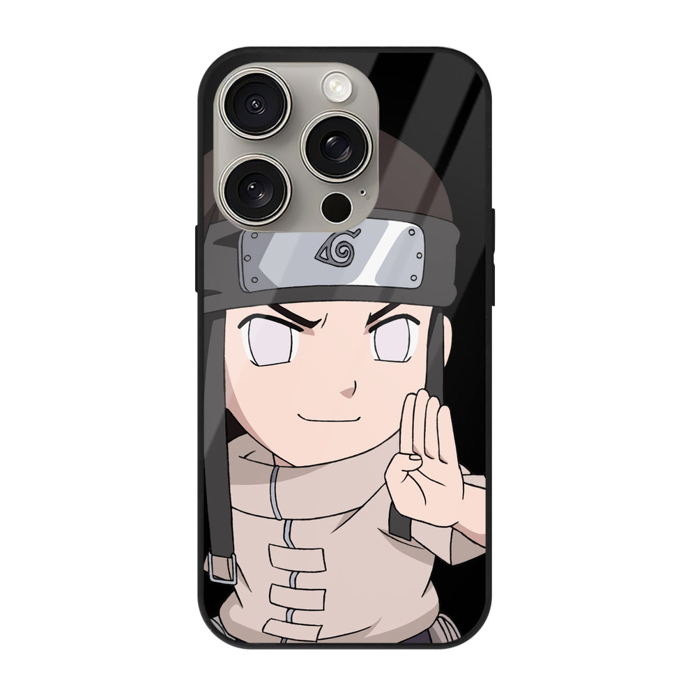 （画像用） NARUTO -ナルト- 日向ネジ Hyūga Neji 【iPhone15Pro対応】スマホケース 耐衝撃＆黄変防止 背面ガラス
