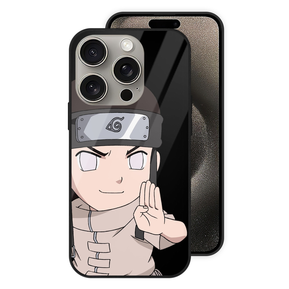 （画像用） NARUTO -ナルト- 日向ネジ Hyūga Neji 【iPhone15Pro対応】スマホケース 耐衝撃＆黄変防止 背面ガラス