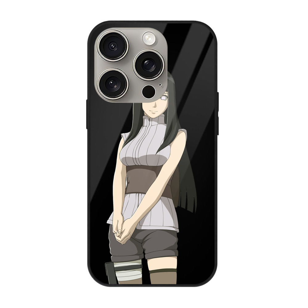 （画像用） NARUTO -ナルト- 日向ヒナタ Hyūga Hinata 【iPhone15Pro対応】スマホケース 耐衝撃＆黄変防止 背面ガラス