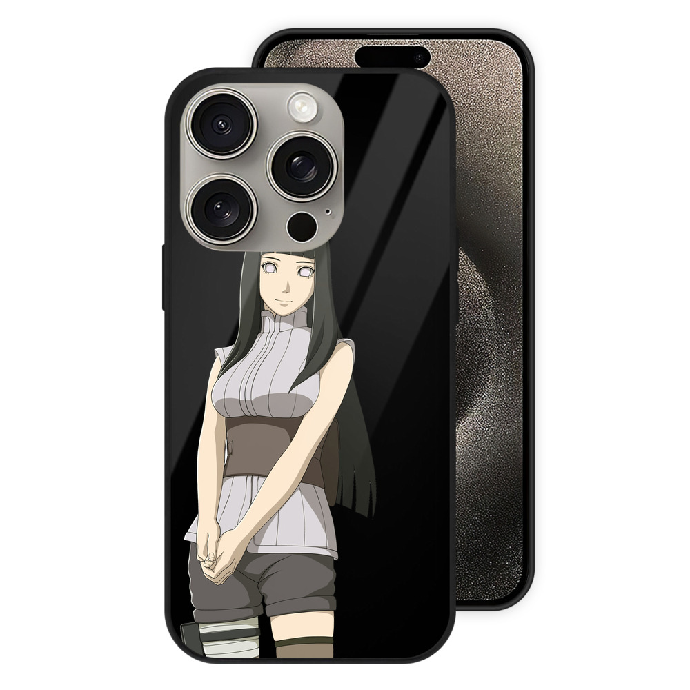 （画像用） NARUTO -ナルト- 日向ヒナタ Hyūga Hinata 【iPhone15Pro対応】スマホケース 耐衝撃＆黄変防止 背面ガラス