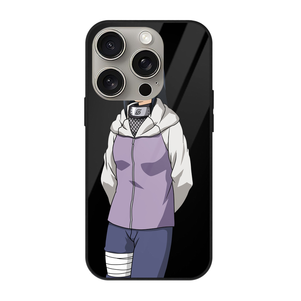 （画像用） NARUTO -ナルト- 日向ヒナタ Hyūga Hinata 【iPhone15Pro対応】スマホケース 耐衝撃＆黄変防止 背面ガラス