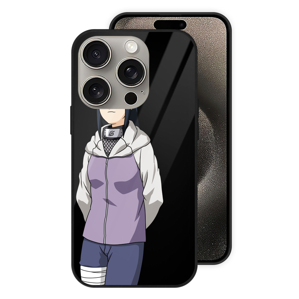 （画像用） NARUTO -ナルト- 日向ヒナタ Hyūga Hinata 【iPhone15Pro対応】スマホケース 耐衝撃＆黄変防止 背面ガラス
