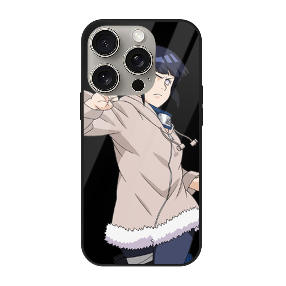 （画像用） NARUTO -ナルト- 日向ヒナタ Hyūga Hinata 【iPhone15Pro対応】スマホケース 耐衝撃＆黄変防止 背面ガラス