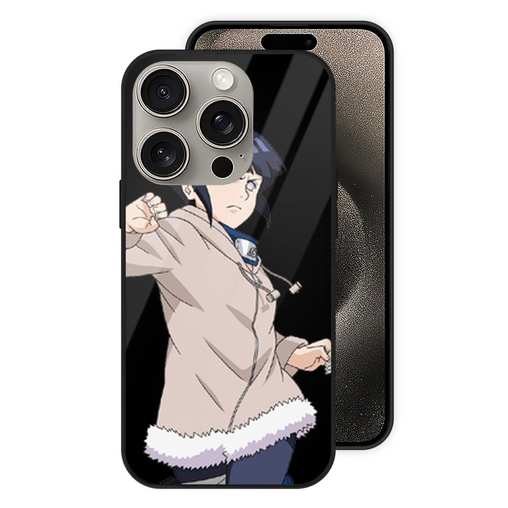 （画像用） NARUTO -ナルト- 日向ヒナタ Hyūga Hinata 【iPhone15Pro対応】スマホケース 耐衝撃＆黄変防止 背面ガラス