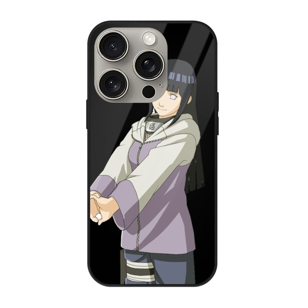 （画像用） NARUTO -ナルト- 日向ヒナタ Hyūga Hinata 【iPhone15Pro対応】スマホケース 耐衝撃＆黄変防止 背面ガラス
