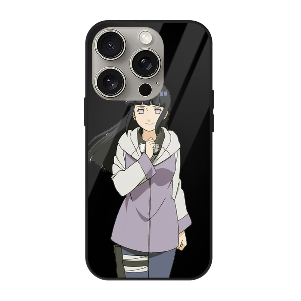 （画像用） NARUTO -ナルト- 日向ヒナタ Hyūga Hinata 【iPhone15Pro対応】スマホケース 耐衝撃＆黄変防止 背面ガラス