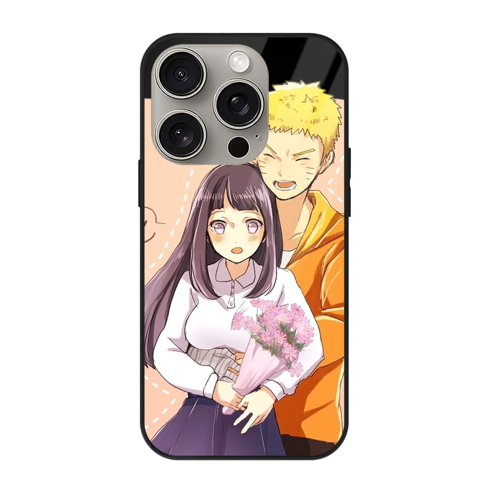 （画像用） NARUTO -ナルト- 日向ヒナタ Hyūga Hinata 【iPhone15Pro対応】スマホケース 耐衝撃＆黄変防止 背面ガラス