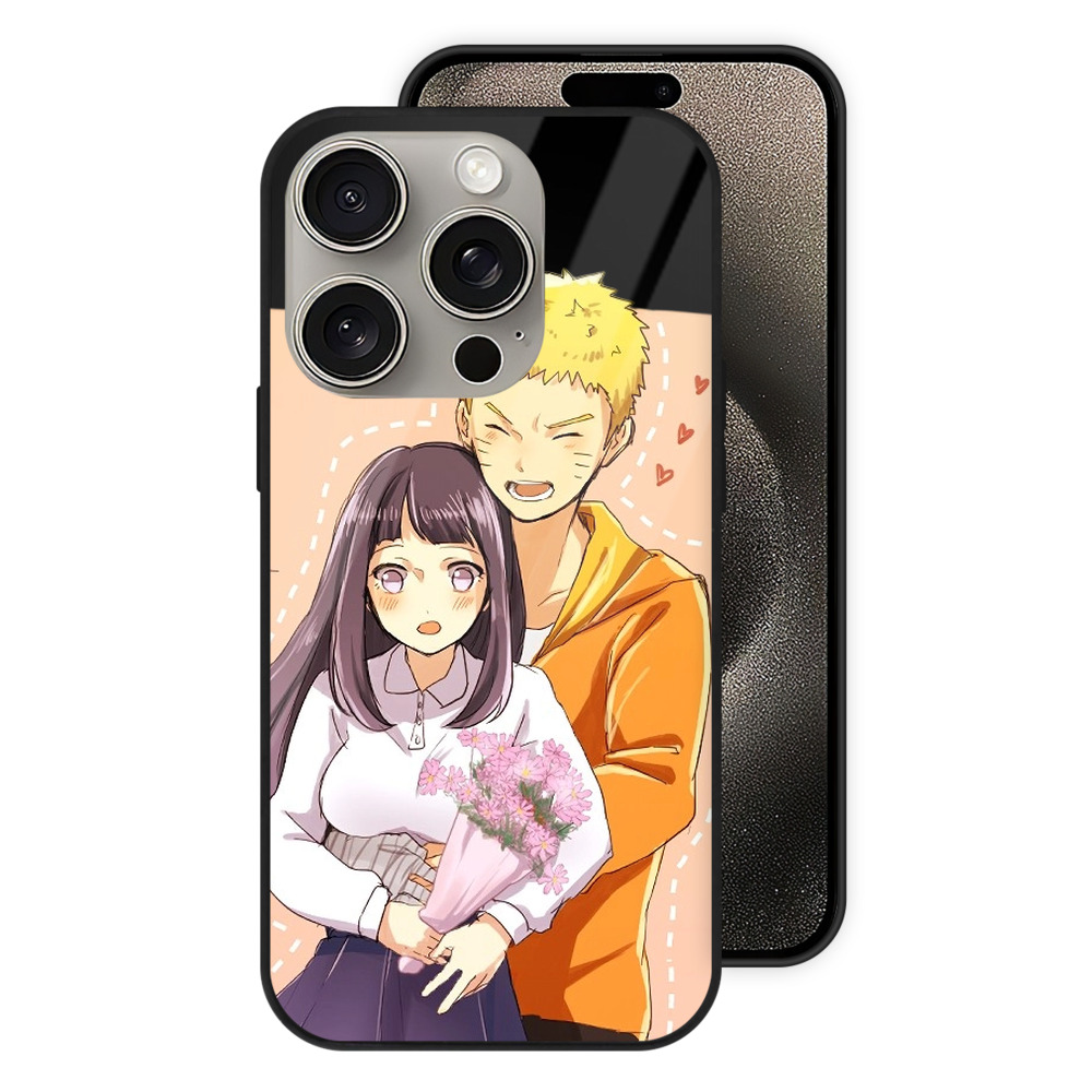 （画像用） NARUTO -ナルト- 日向ヒナタ Hyūga Hinata 【iPhone15Pro対応】スマホケース 耐衝撃＆黄変防止 背面ガラス