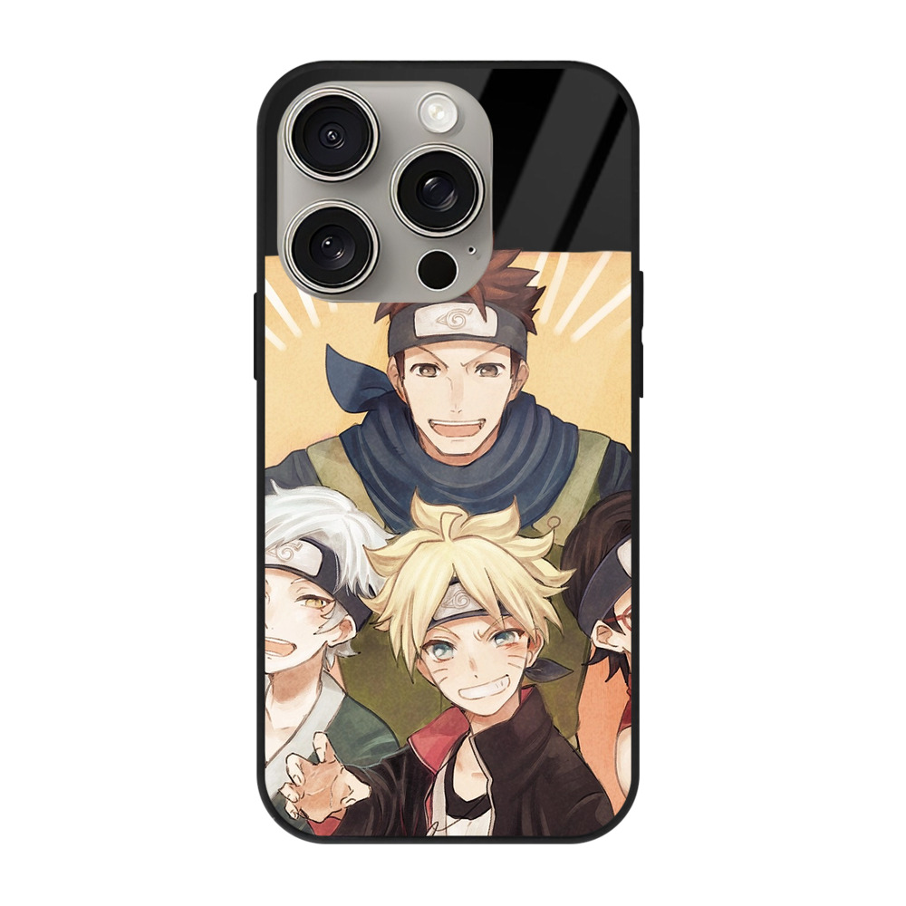 （画像用） NARUTO -ナルト- うちは サラダ Uchiha Sarada 【iPhone15Pro対応】スマホケース 耐衝撃＆黄変防止 背面ガラス