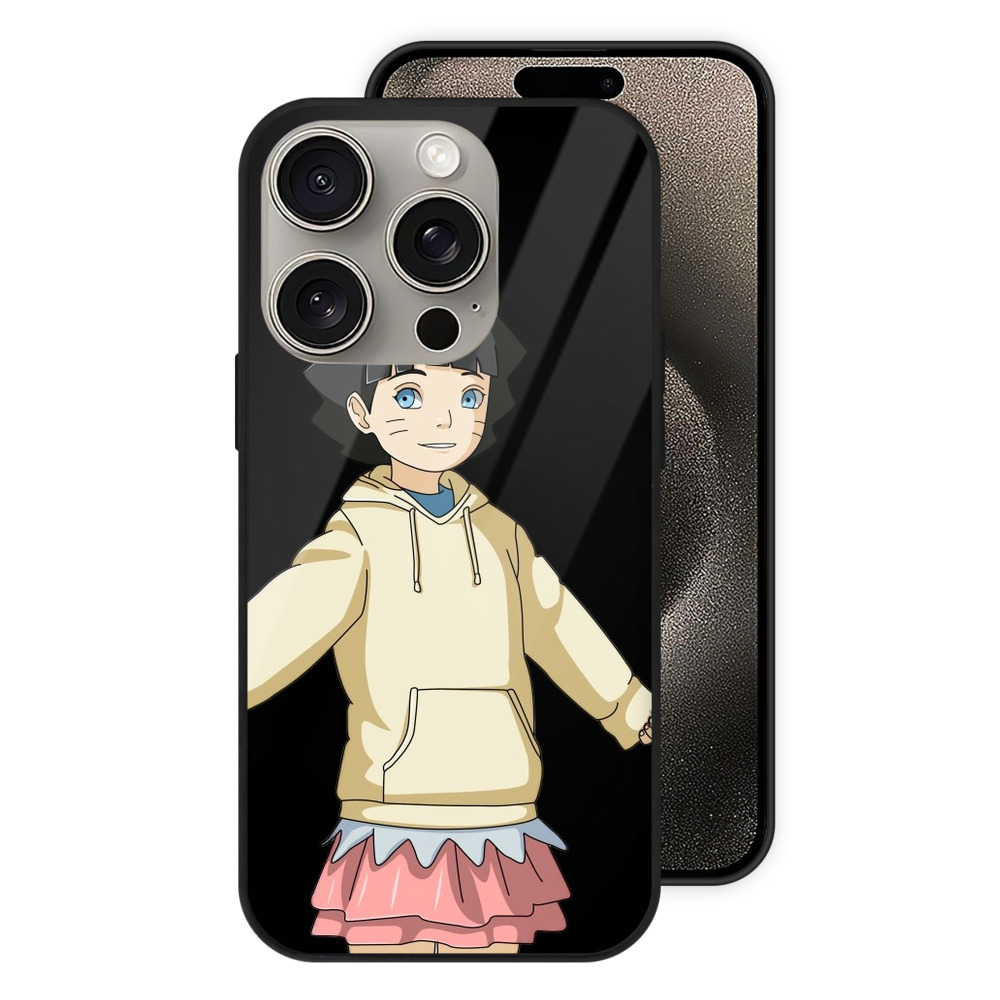 （画像用） NARUTO -ナルト- うずまき ヒマワリ Uzumaki Himawari 【iPhone15Pro対応】スマホケース 耐衝撃＆黄変防止 背面ガラス