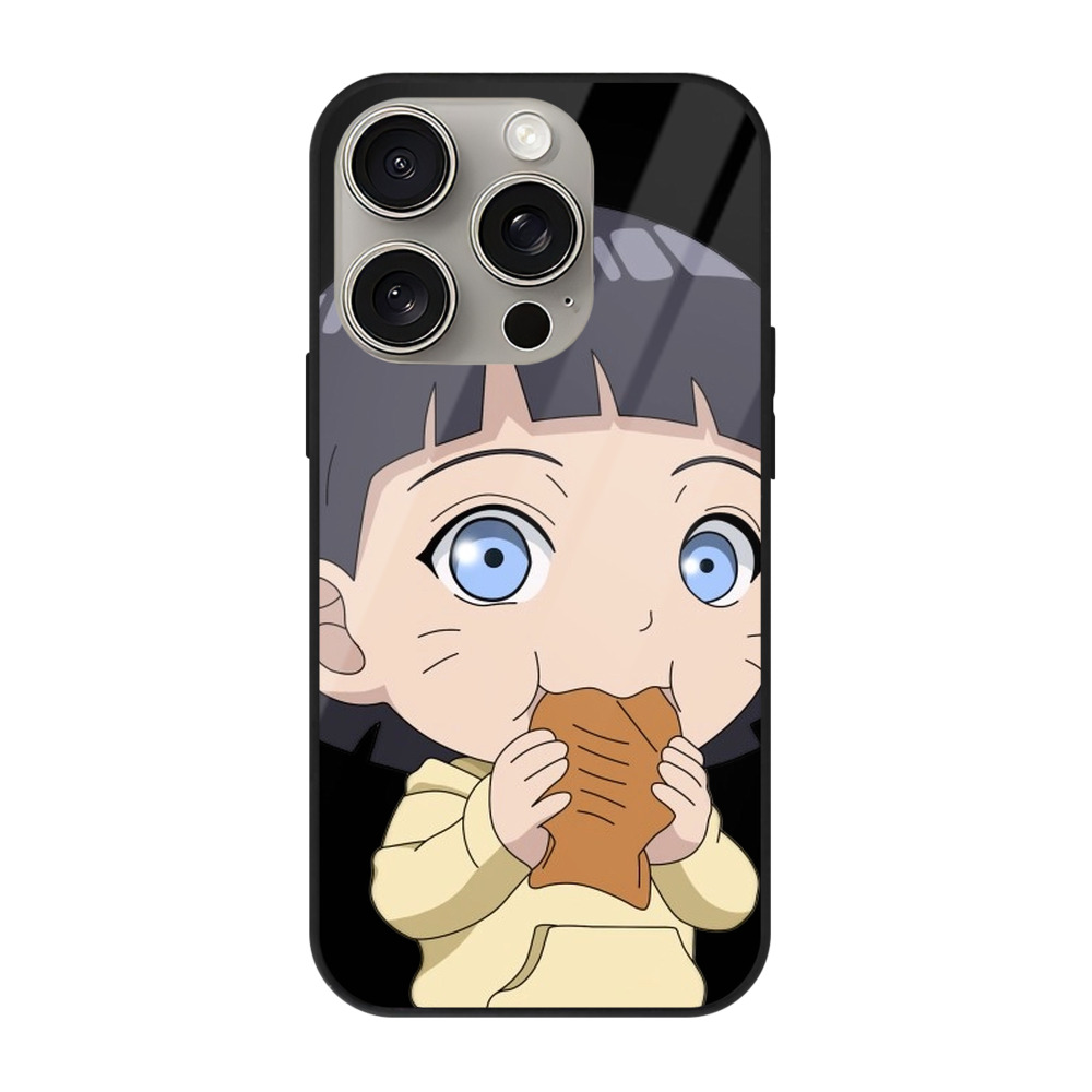 （画像用） NARUTO -ナルト- うずまき ヒマワリ Uzumaki Himawari 【iPhone15Pro対応】スマホケース 耐衝撃＆黄変防止 背面ガラス