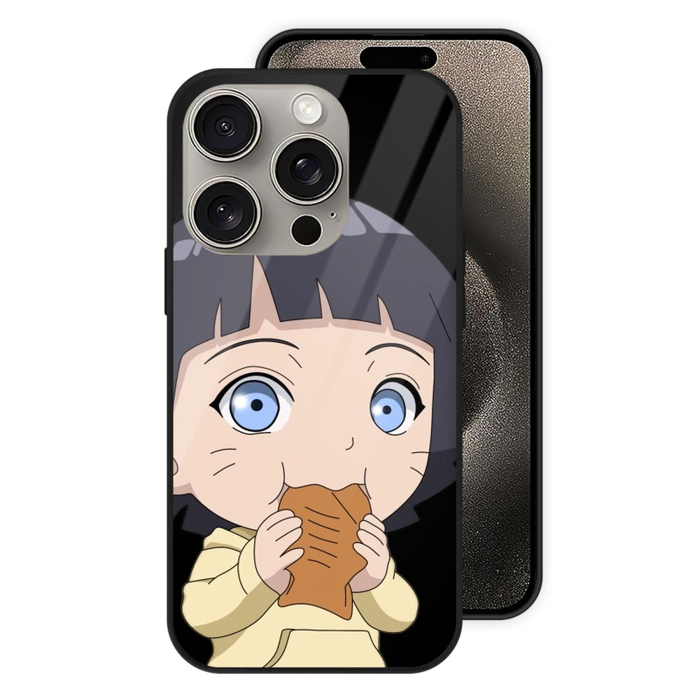 （画像用） NARUTO -ナルト- うずまき ヒマワリ Uzumaki Himawari 【iPhone15Pro対応】スマホケース 耐衝撃＆黄変防止 背面ガラス