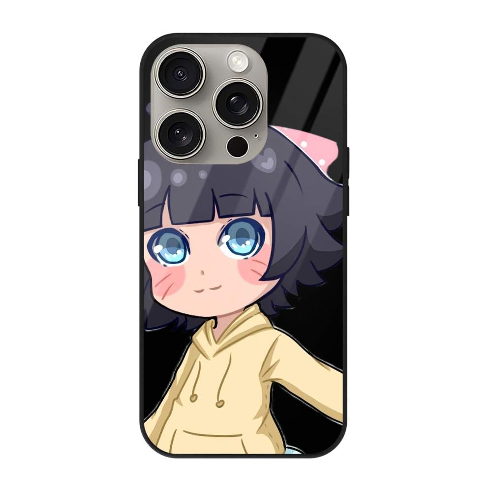 （画像用） NARUTO -ナルト- うずまき ヒマワリ Uzumaki Himawari 【iPhone15Pro対応】スマホケース 耐衝撃＆黄変防止 背面ガラス