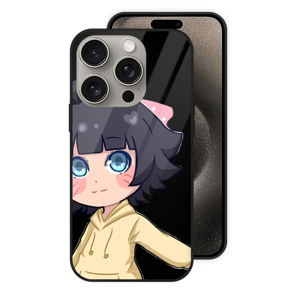 （画像用） NARUTO -ナルト- うずまき ヒマワリ Uzumaki Himawari 【iPhone15Pro対応】スマホケース 耐衝撃＆黄変防止 背面ガラス