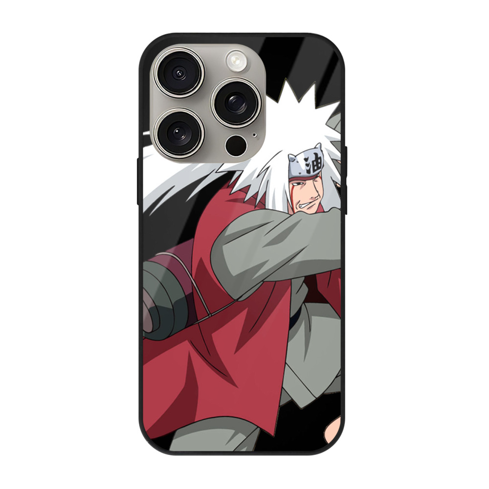 （画像用） NARUTO -ナルト- 自来也（じらいや） Jiraiya 【iPhone15Pro対応】スマホケース 耐衝撃＆黄変防止 背面ガラス