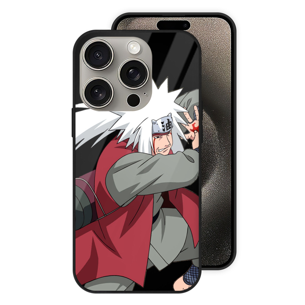 （画像用） NARUTO -ナルト- 自来也（じらいや） Jiraiya 【iPhone15Pro対応】スマホケース 耐衝撃＆黄変防止 背面ガラス