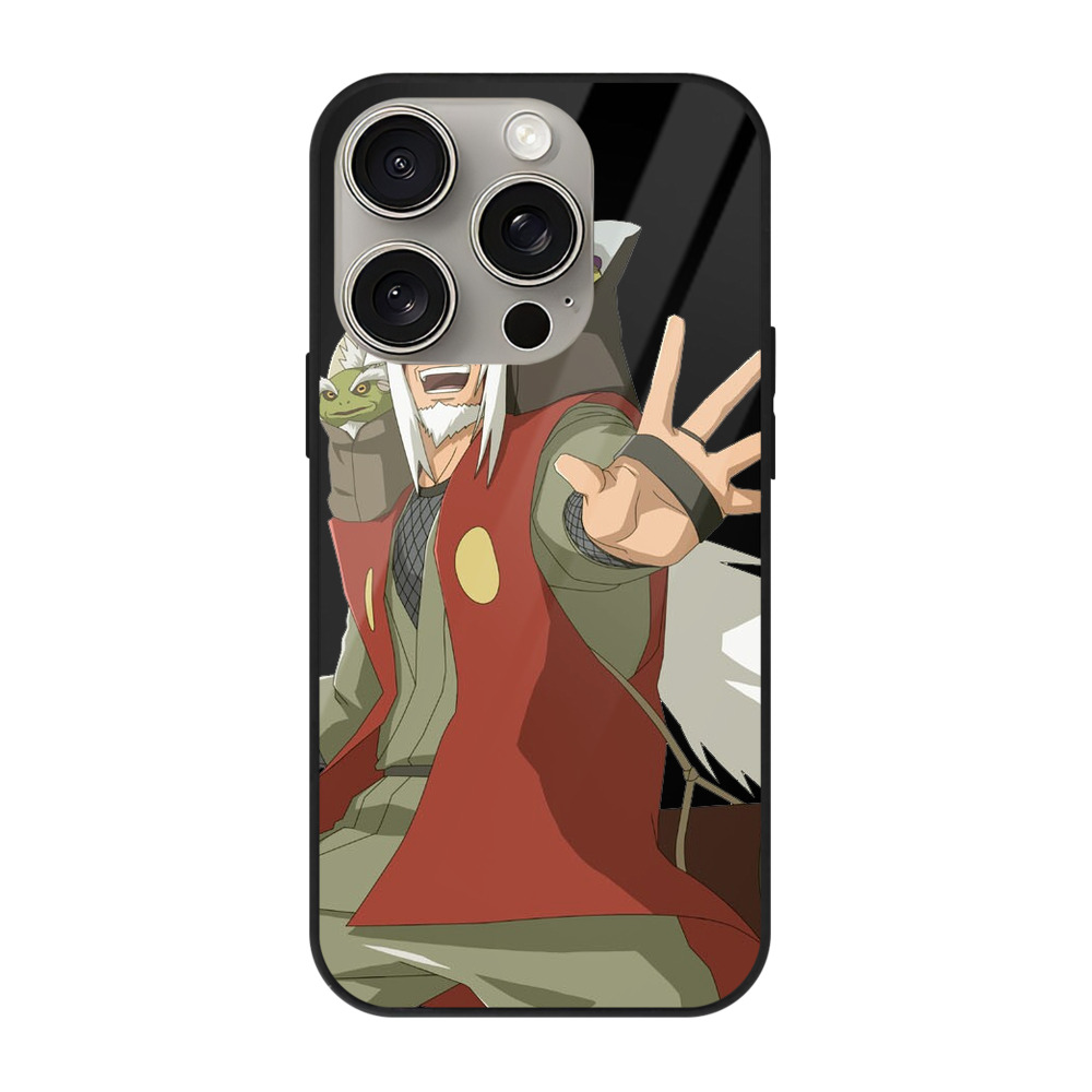 （画像用） NARUTO -ナルト- 自来也（じらいや） Jiraiya 【iPhone15Pro対応】スマホケース 耐衝撃＆黄変防止 背面ガラス
