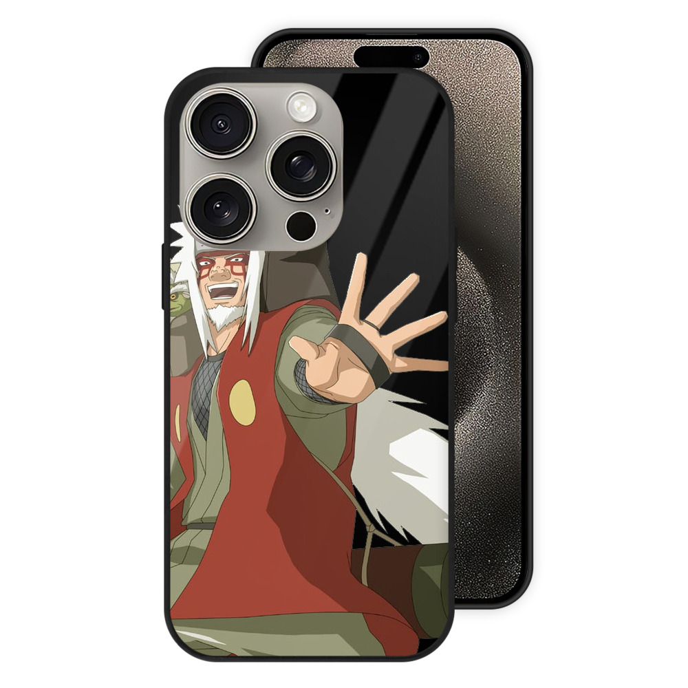（画像用） NARUTO -ナルト- 自来也（じらいや） Jiraiya 【iPhone15Pro対応】スマホケース 耐衝撃＆黄変防止 背面ガラス