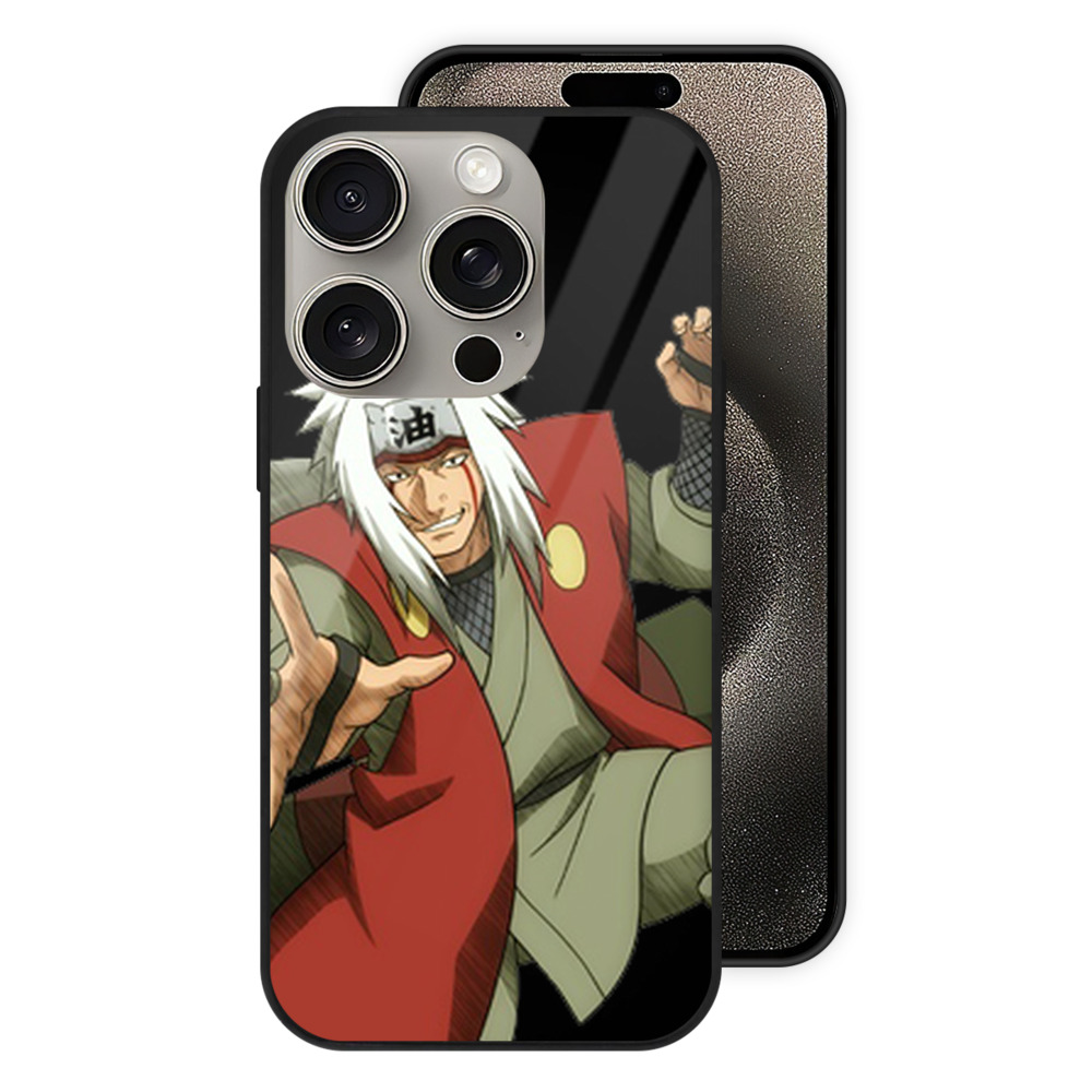（画像用） NARUTO -ナルト- 自来也（じらいや） Jiraiya 【iPhone15Pro対応】スマホケース 耐衝撃＆黄変防止 背面ガラス